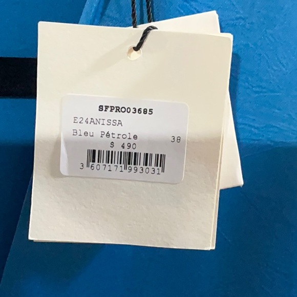 Sandro Blue Long Sleeve Dress - Picture 4 of 4